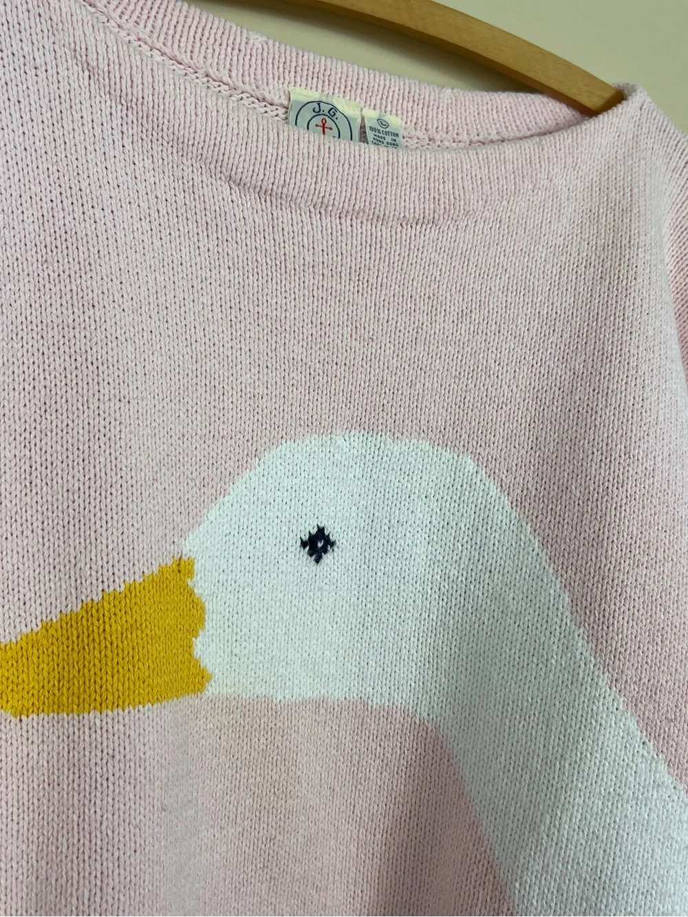 vintage cotton goose sweater | 90s grandma cottagecore top grannycore novelty